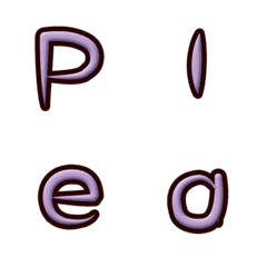 Purple embossed alphabet