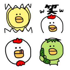 rooster chick and kappa Emoji