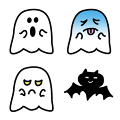 Cute Halloween ghost emoticons