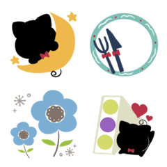 Nordic style Black cat Emoji2