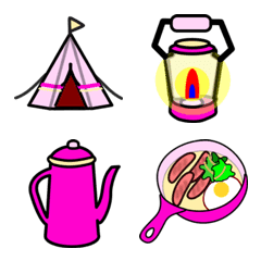 Cute camping and barbecue.