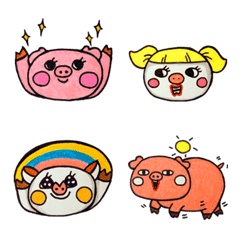 Travel Pig emoji Vol.1