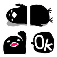 Simple and usable black bird emoji