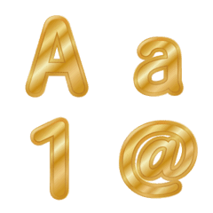 Golden Metalic Cute alphabet