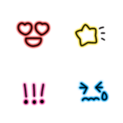 colorful neon Line Emoji
