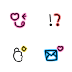 colorful neon Line Emoji 2