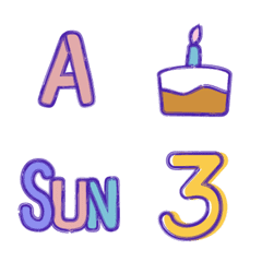 Alphabet & daily emoji 01 Number/Letter