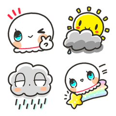 Cheerful emoji of Teru-Teru Girl