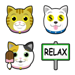 round face cat & dog emoji 2