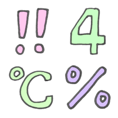 Simple pastel numbers and symbols