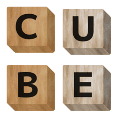CUBE 絵文字 木 つみき 立方体 木目