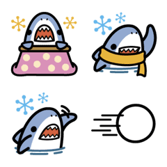 Winter Small shark cute Emoji