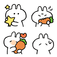 white rabbit and carrot emoji3