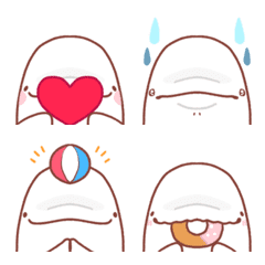 Round and cute beluga emoji