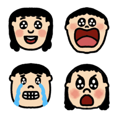 Various kawaii face emoji