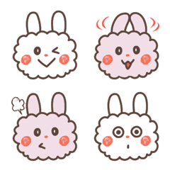 Cute emoji of a fluffy rabbit