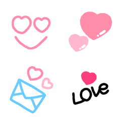 heart and pink cute emoji