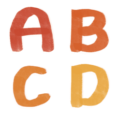 彩色油畫刷英文字ABC64