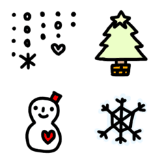 冬の雪　クリスマス絵文字