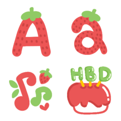 Alphabet adorable strawberry lover
