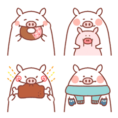 Vertical & fluffy pig emoji