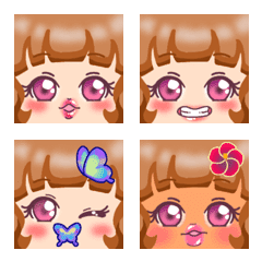 Full face emoji(Happy girl ver1)