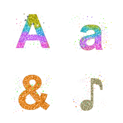 Glitter shining decorated letters.