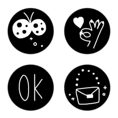 Emoji like a sticker-Monotone-