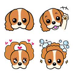 adorable Cavalier dog emoji