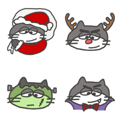 Sleepy Eye Cat Christmas & Halloween