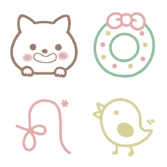 White cat and simple emoji *