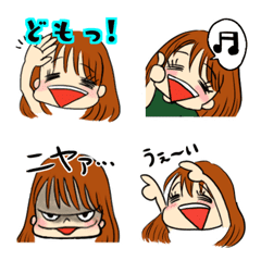 Cute women's daily conversation emoji