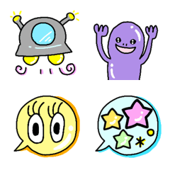 Colorful alien Emoji.
