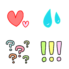 Heart, sweat and symbol emoji