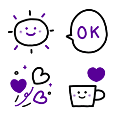 Black and purple easy-to-use Emoji