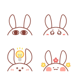 Rabbit emoji peeking cutely