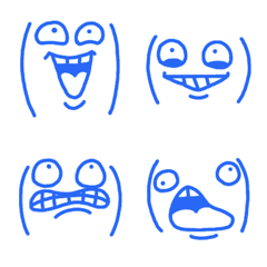 Annoying face emoji blue