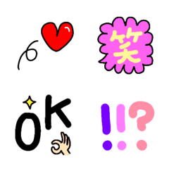 Heart, lol, OK, and symbol emoji