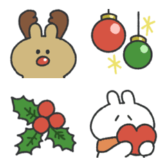 white rabbit and carrot emoji winter