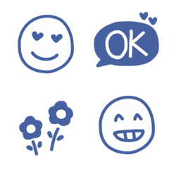 Adult Simple Blue Emoji.