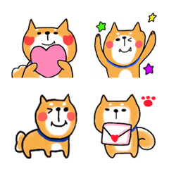 Vários pictogramas de cachorro Shiba