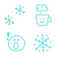 Winter color ice blue simple emoji.