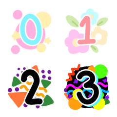 Number pastel colorful emoji