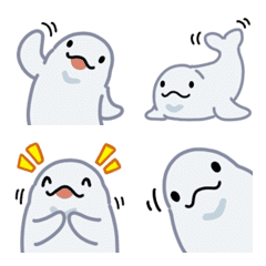 Cute Beluga whale emoji 3