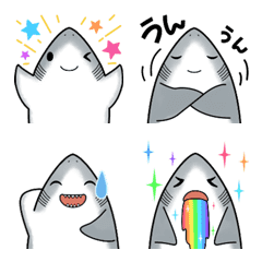 Expressive shark emoji