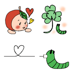 Cute baby Apple & caterpillar Emoji