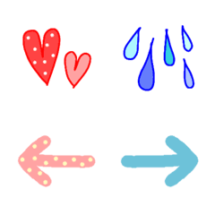 Heart and sweat and symbol emoji