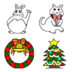 クリスマスの白い動物たち
