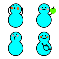 With a snowman