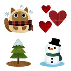 Siamese cat winter emoji
